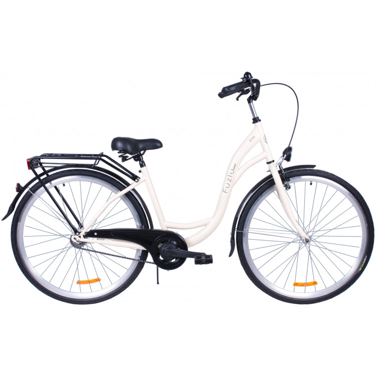 Mestský bicykel 28 Fuzlu City S-1 krémovo čierna Mestský bicykel 28 Fuzlu City S-1 krémovo čierna